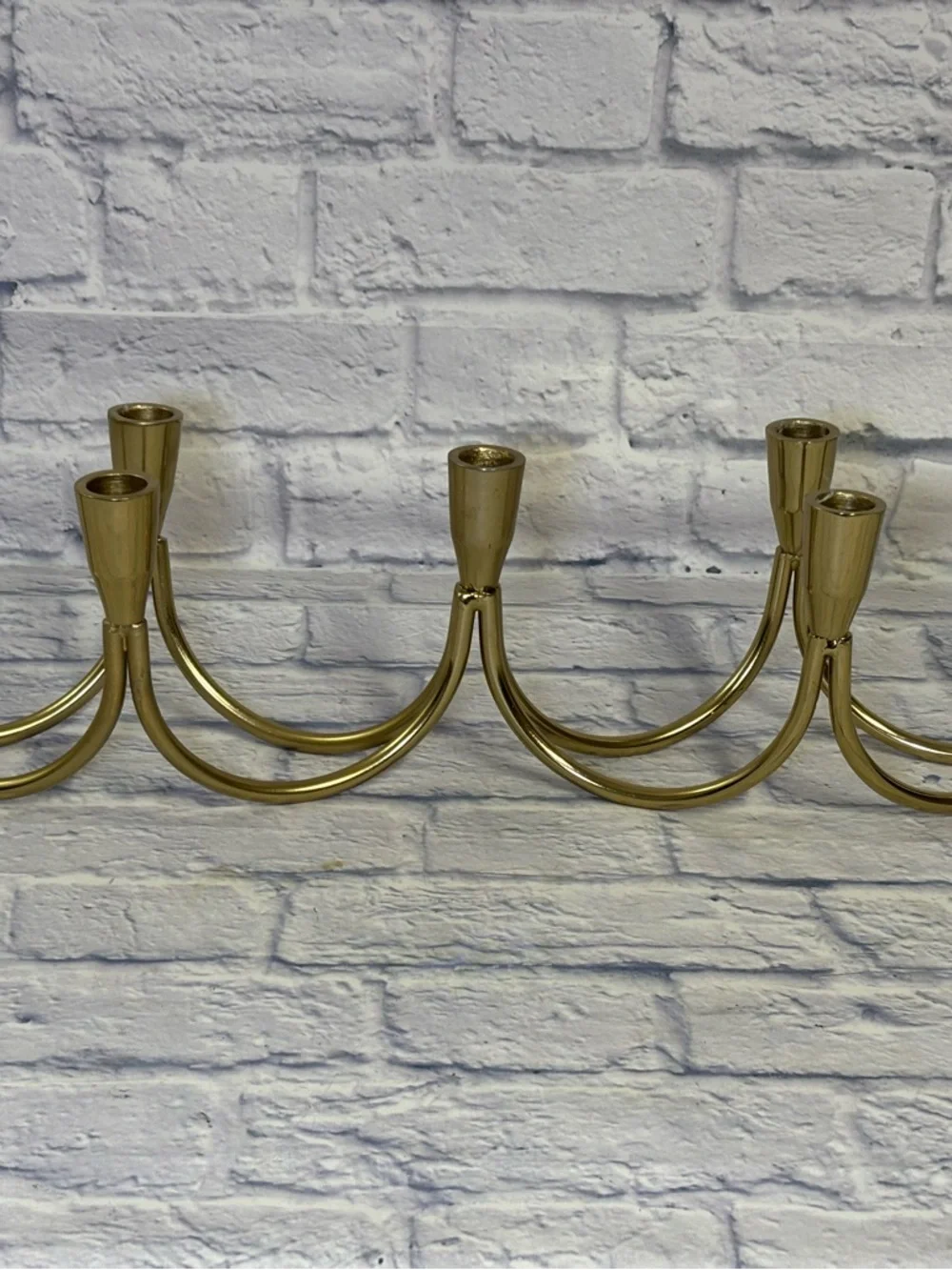 Brass Wave candelabra Seven Taper Candle Holder Vintage 22.5” Mid Century